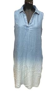 NEW BeachLunchLounge Chambray Tunic Dress in Blue Ombre Size Medium