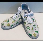 Soul Mates White Sneaker Cactus Designs Size 6-7