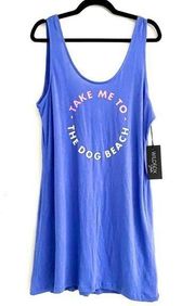 NWT Wildfox Sun ‘Take Me To the Dog Beach’ purple swim beach dress, size large