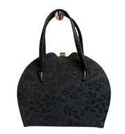 Rare Vintage 1950’s Garay Black Damask Frame Handbag