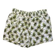 Briggs Women’s Palm Tree Print Flat Front Pockets Linen Shorts Size Large
