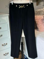 Anne Klein Black Trousers Chino Pants Dressy Office Holiday Winter Wool Womens 6