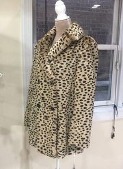 Avec Les Filles leopard faux fur Coat M