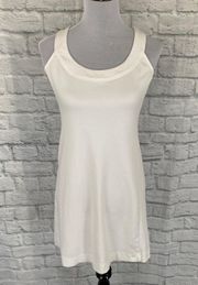 New York & Co women’s S 100% cotton scoopneck sleeveless mini dress white