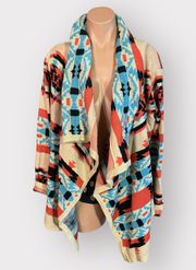 Women’s Multicolored Medium Southwestern Print Open Cardigan