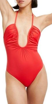 NEW Good American Leilani Halter One Piece Bathing Suit Swimsuit 1 or Medium