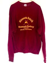 Vintage Minnesota Hockey Sweatshirt Duluth Women's NCAA Champions Pullover XL