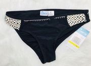 California Waves Bikini Bottom Black Medium White