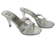 Vintage Y2K Mootsies Toosies Clear Lucite Glitter Peep Toe Heels