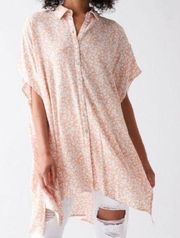 Lost + Wonder Pick Me In The Desert Floral Button Down Tunic Blouse