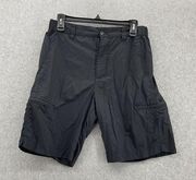 Magellan's Travel Gear Women's Cargo Shorts Solid Black Nylon Size 10 Pockets