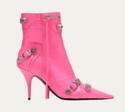 Balenciaga Cagole Neon Pink Booties size 38EU NWOB