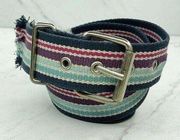 Aeropostale Blue Purple Pink Striped Web Belt Size XS Womens