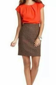 SALE Loft colorblock orange and tweed dress size xsp