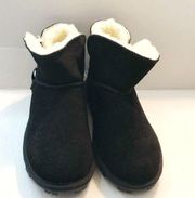 Tommy Bahama Boots Afet Women’s Winter Black Suede Faux Fur Lined Sz 10 NWT