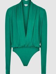 REISS Rosalba Long Sleeved Bodysuit Green Medium m