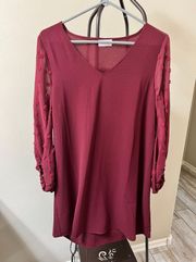 Maroon Pink Lilly Dress 