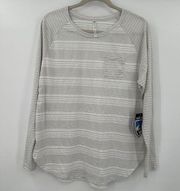 NWT Kuhl Women's Rae Stripe Ash Long Sleeve Pocket Shirt Sz Large