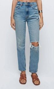 NWT Re/Done 70s Straight Leg High Rise Jeans in Worn Medium RAF Size 28