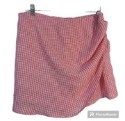 HAUTE MONDE FAUX WRAP GINGHAM PLAID PINK SKORT SKIRT SHORT Size XL