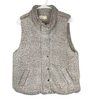 Thread & Supply Sherpa Vest M Full Zip Snap Pockets Sleeveless Mock Neck Casual