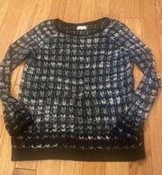 Lou & Grey, women's pullover crochet knit cotton blend sweater size medium