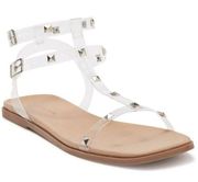 14th & Union Sandals Womens Size 8 Clear Finley Studded Open Toe Ankle Strap