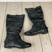 Journee Collection Women's Tiffany XWC Scrunch Tall Boots 9 Black $100