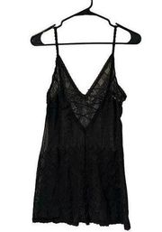 Victoria's Secret Victoria Secret Black Laced Slip Dress / Chemise Top Size Medium