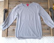 Elle Long Sleeve Gray Sweater size S Small Pullover Crewneck Lightweight