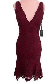 BHLDN Vera Wang Lace Dress in Burgundy Size 2 NWT