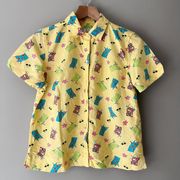 Vintage Christopher & Banks Yellow Summer Beach Vacay Y2K Button Down Shirt S