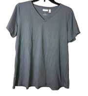 Logo Lori Goldstein The Tee V Neck Green Large