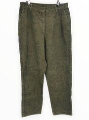 Woolrich Olive Green Corduroy 100% Cotton High Rise Pants size 16