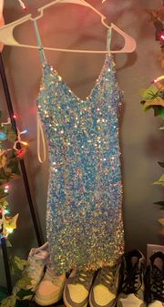 light blue hoco dress