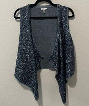 JOIE Sparkly Blue/Grey Sequin Vest, Size S