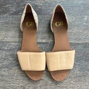 Pool Party Open Toe Leather Flats 8.5