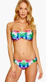 New. Nanette Lepore tropical bandeau bikini set. Retails $174. Large