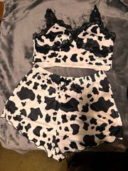 Cow print pajamas