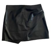 MNG Skin effect faux leather wrap mini skirt XXL