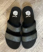 Yellow Box Fentana Woven Strap Sandals. Black. NWOB Condition Size 6.5