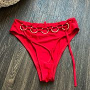 For Love & Lemon Red Bikini Bottoms