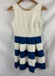 NWT INA Striped Bottom Sleeveless Fit and Flare Dress Small