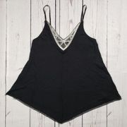 NWT Candies Black Embellished Cami Tank Top Women's Size XS