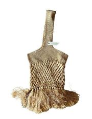 Anthropologie handbag knit fringe shoulder NWT
