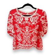 Solitaire Anthropologie Embroidered Boho Top M