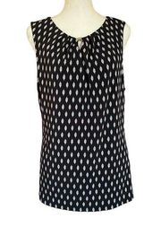 Ivanka Trump sleeveless black and white patterned blouse women’s size large