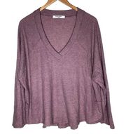 Urban Outfitters  Project Social T Shirt Top Long Sleeve V Neck Waffle Size XS