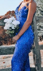 blue rhinestone Jumpsuit 