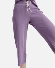 MATE the Label NWT Lavender Organic Cotton Thermal High Waist Wide Leg Pants XS